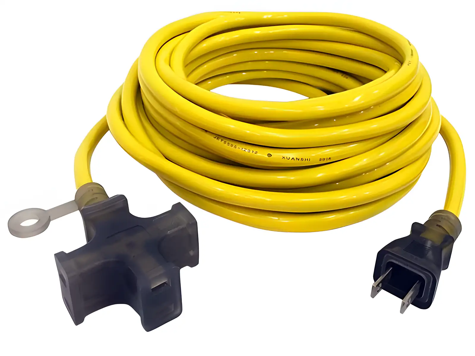 Japanese PSE 3-Outlet Extension Cord Yellow