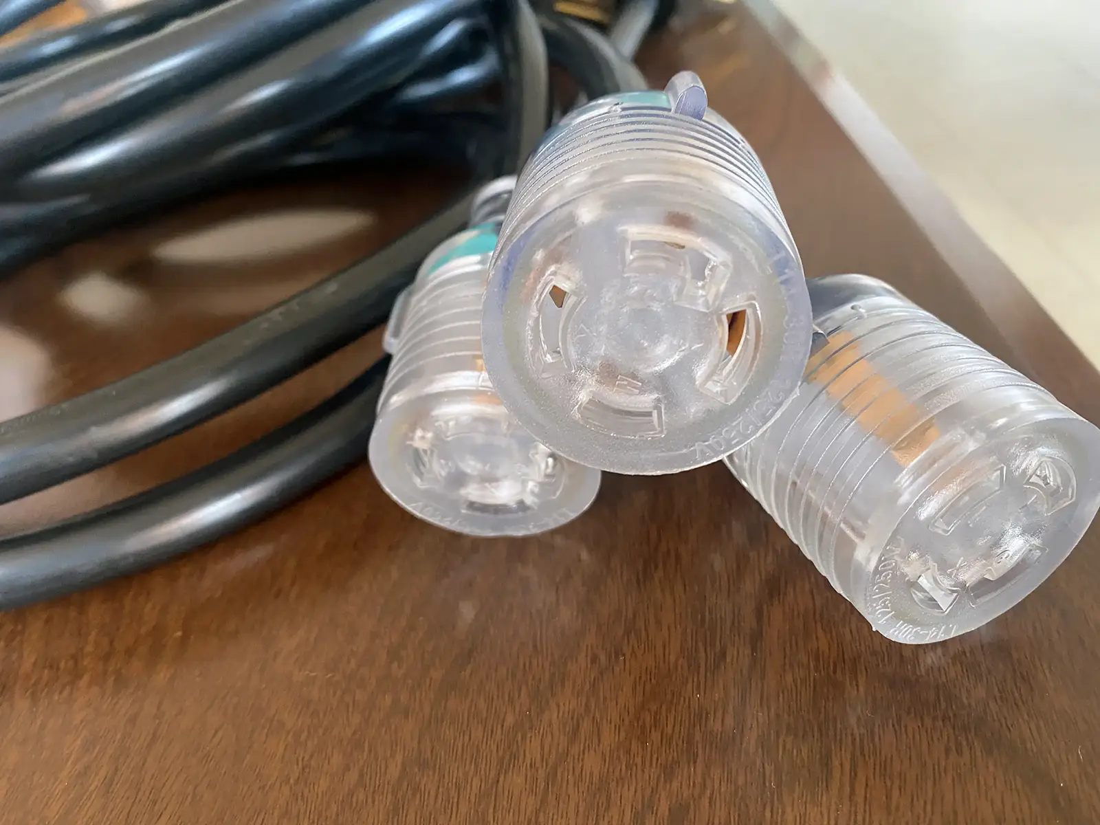 Locking Extension Cord Receptacle Transparent