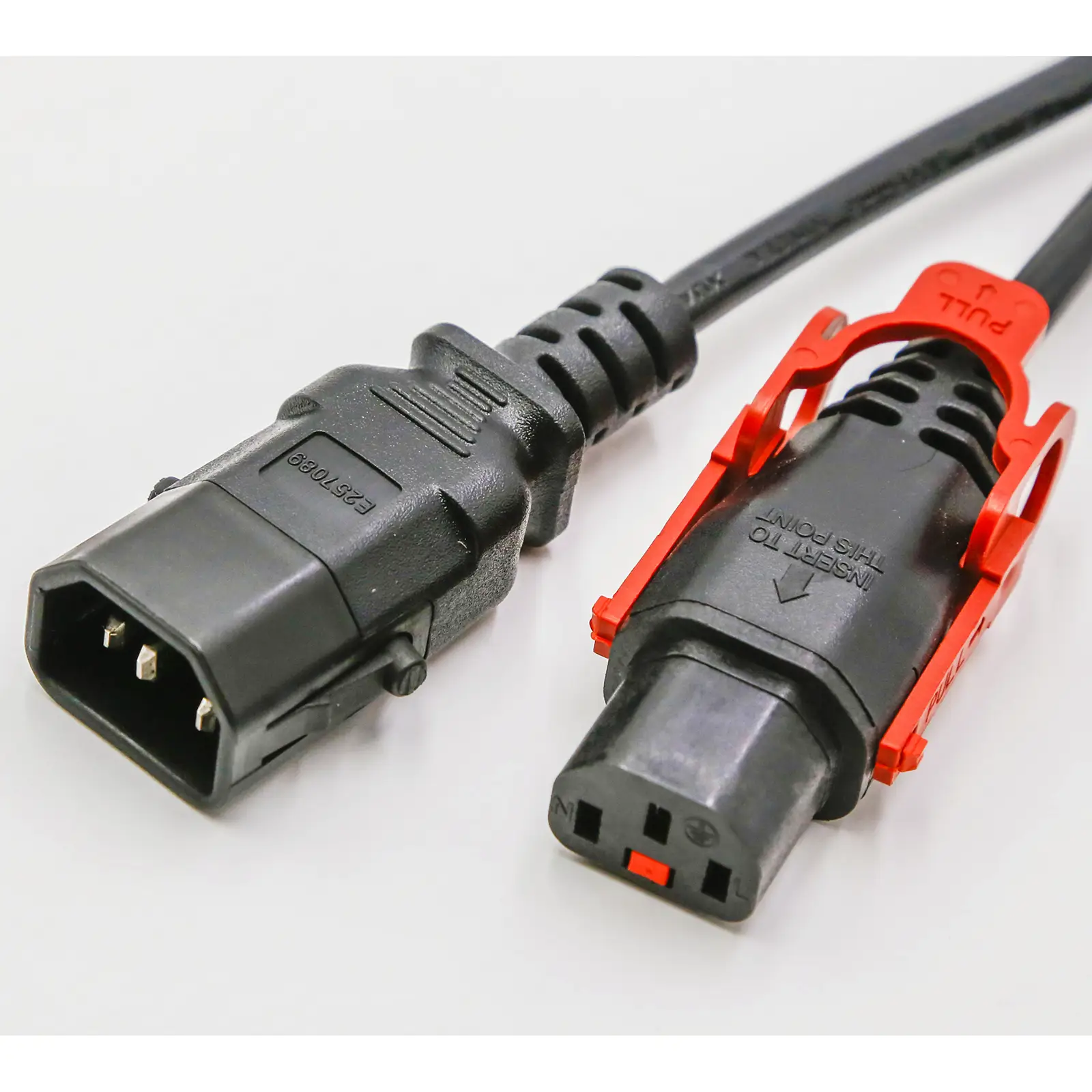 Locking IEC C14 to Locking C13 Power Extension Cords