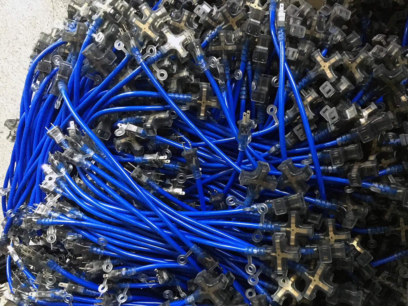 Japan 3 Outlet Power Tap Extension Cable Blue