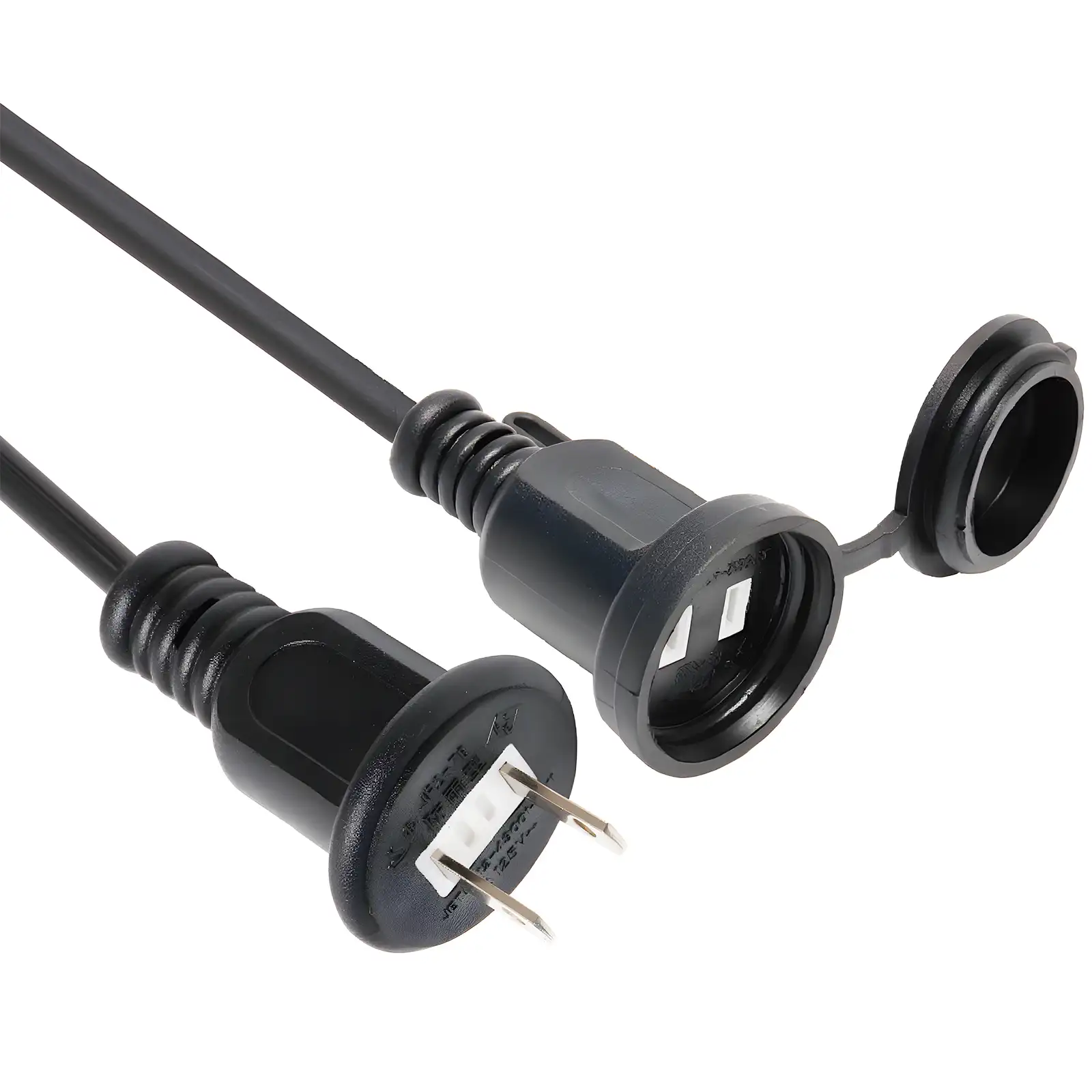 Japan Outdoor Extension Cable 2-Wire Weatherproof & Dustproof Plug & Socket